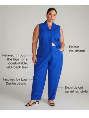 Universal Standard Barrel Leg Linen Blend Pants